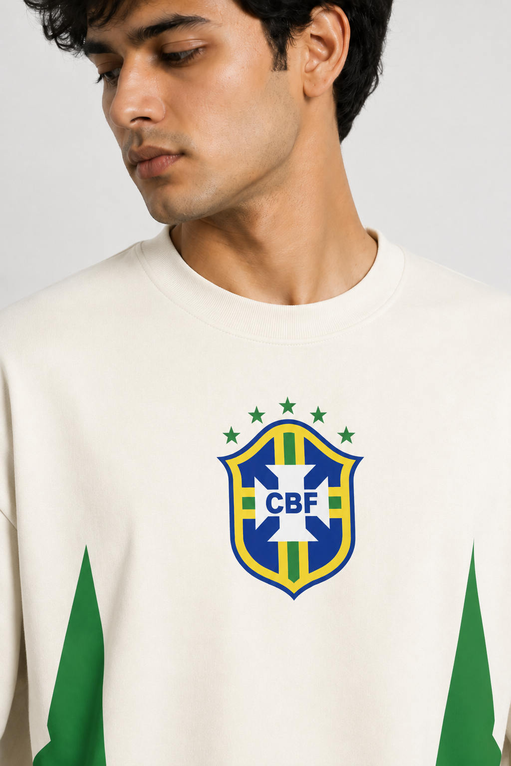 🇧🇷 NEYMAR 10 BRAZIL OVERSIZED T-SHIRT – OFF WHITE EDITION
