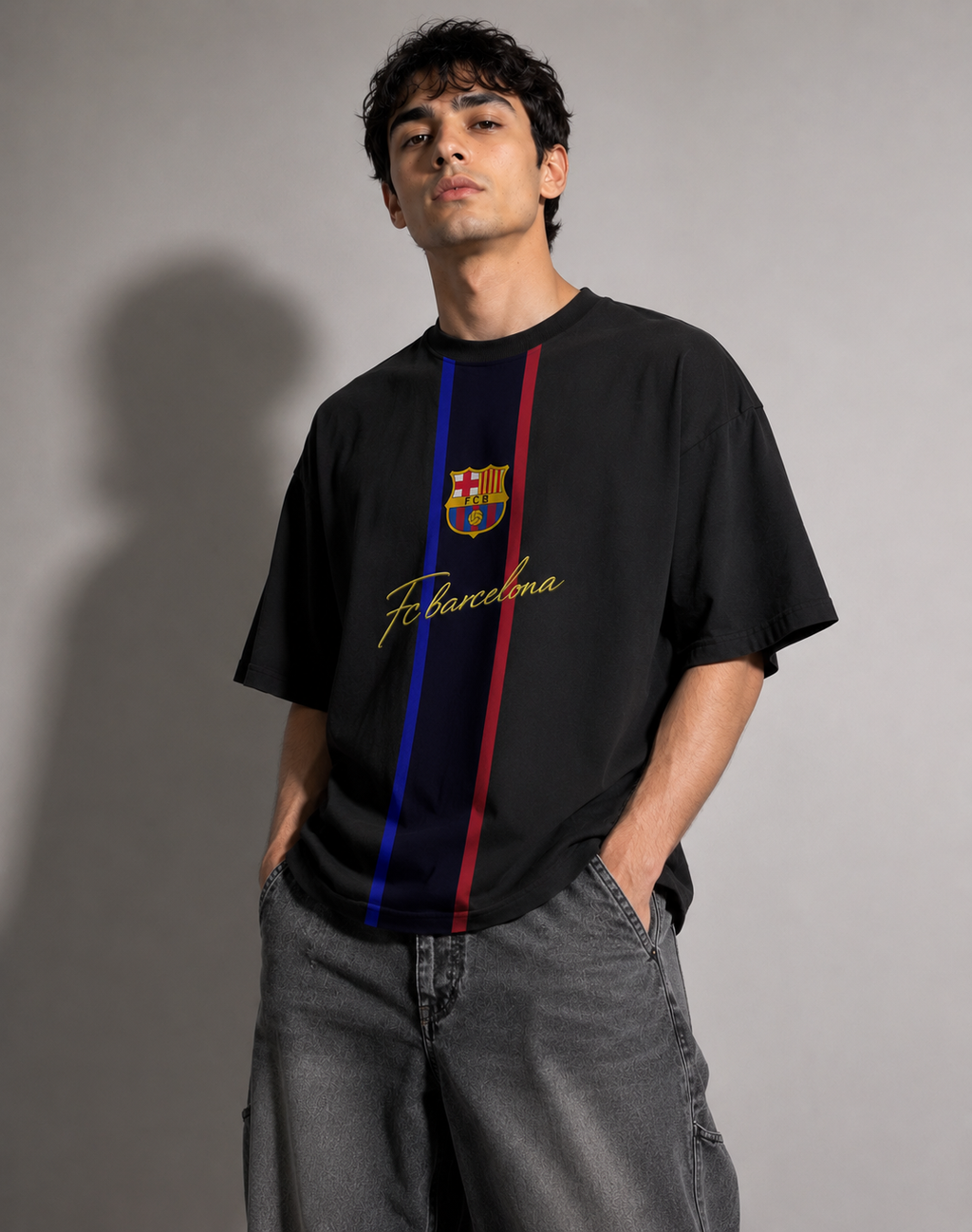 FC BARCELONA OVERSIZED T-SHIRT – BLACK HERITAGE EDITION