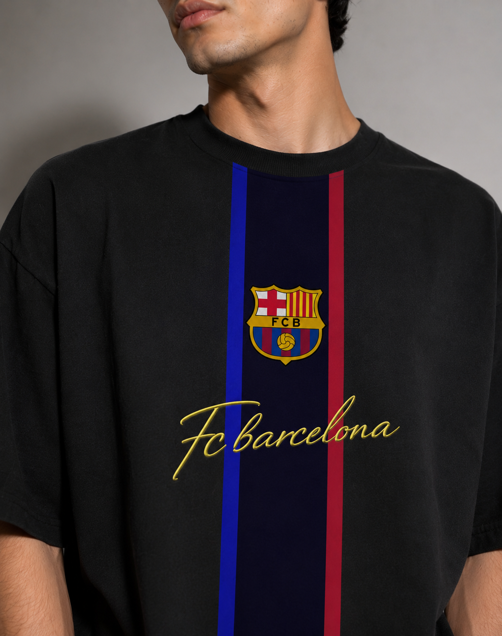 FC BARCELONA OVERSIZED T-SHIRT – BLACK HERITAGE EDITION