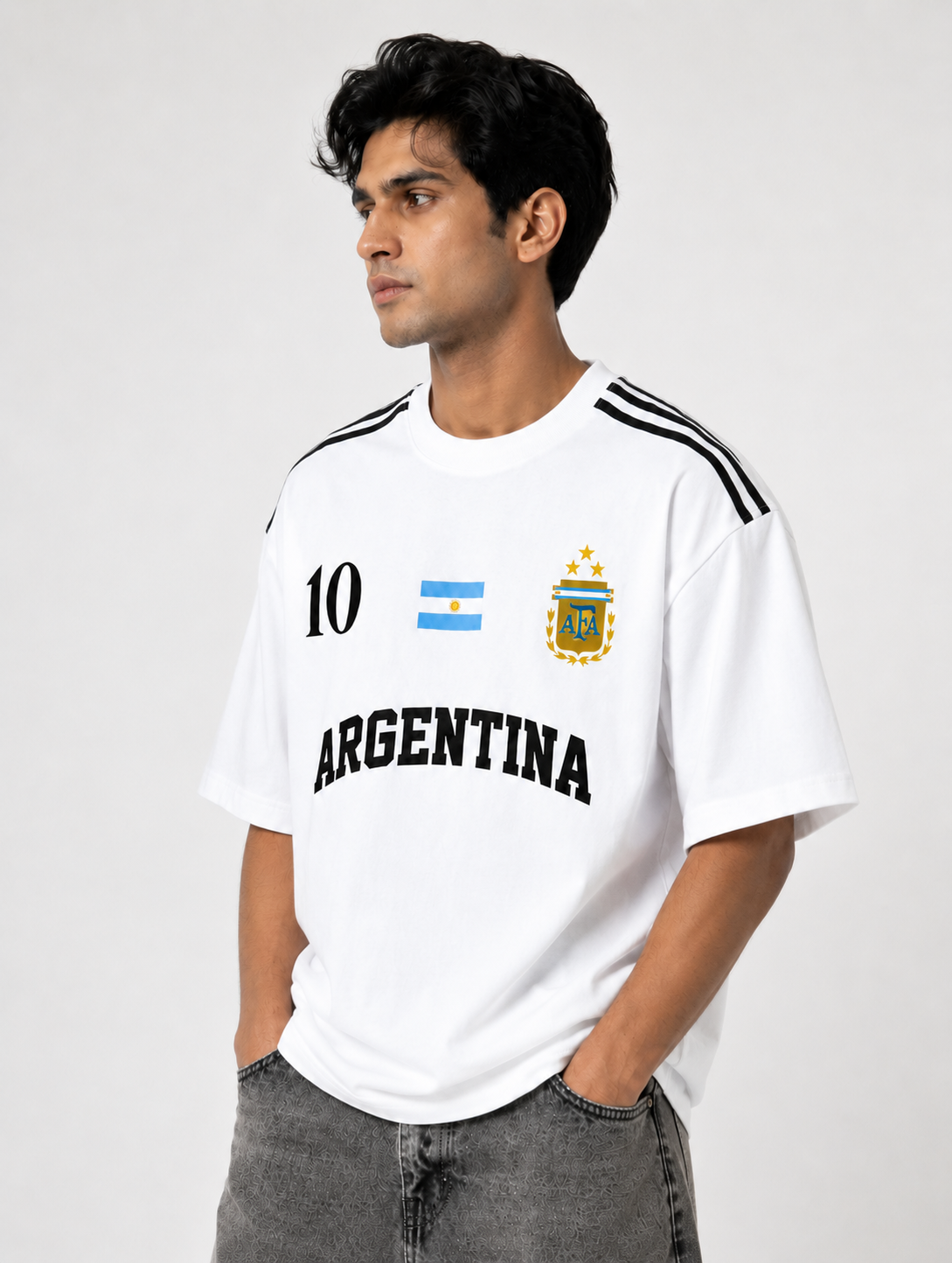 Argentina No.10 Oversized T-Shirt – White Edition