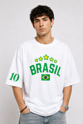 🇧🇷 BRASIL NO. 10 OVERSIZED T-SHIRT – WHITE EDITION